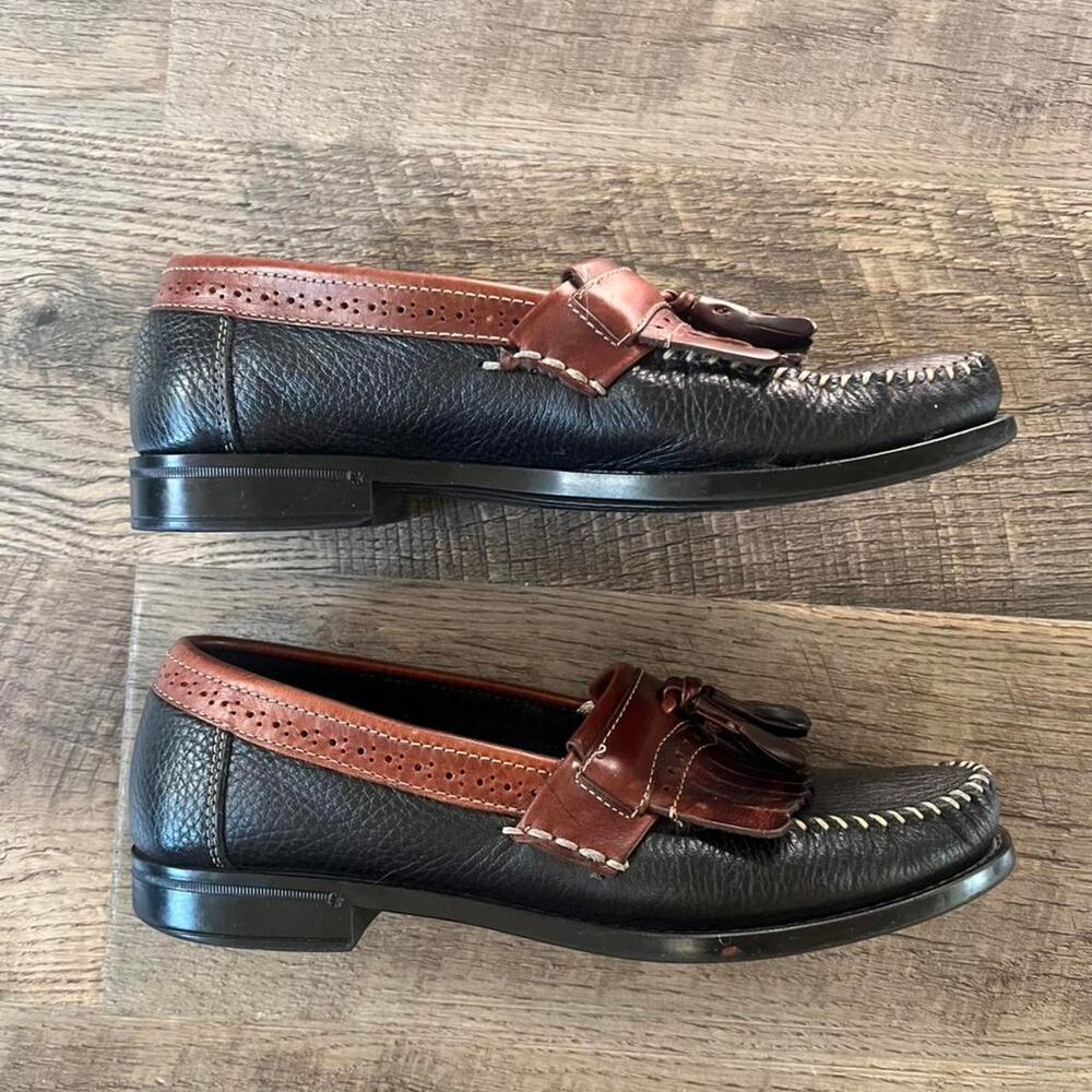 G.H. Bass & Co. Black and Brown Leather Tassel Loafers